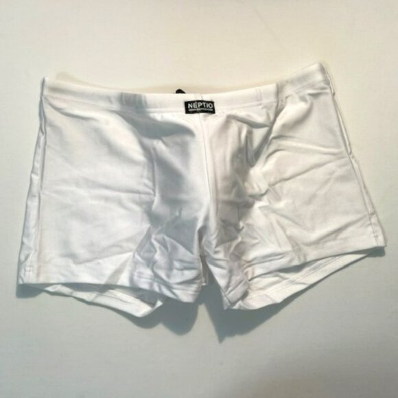 Neptio - Rio Midcut Swim Trunks - White- Square Cut - Picture 1 of 11